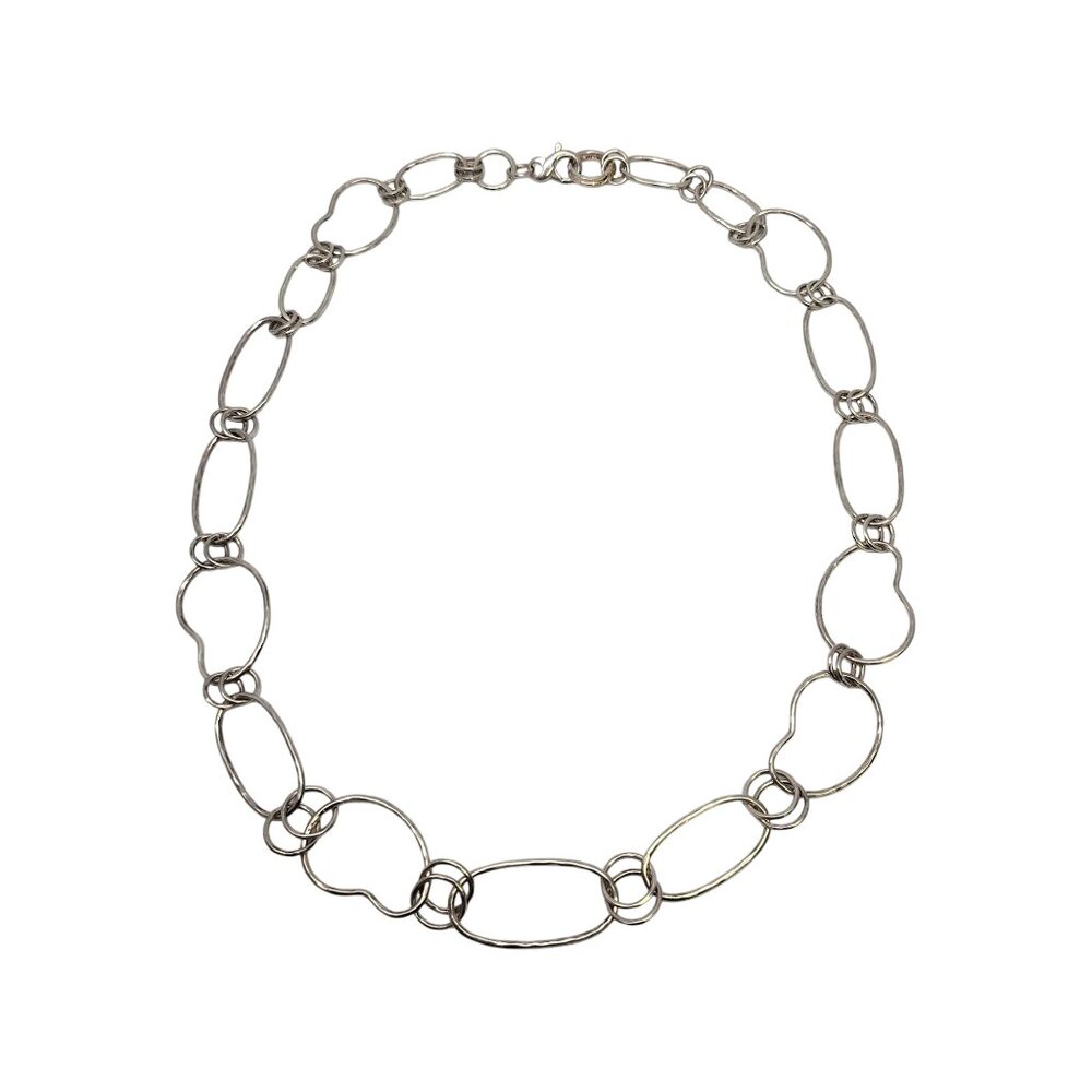 Ippolita Sterling Silver Classico Prosper Hammered Kidney Bean Necklace #19451